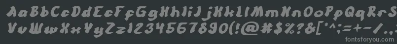 フォントCartoonItalic – 黒い背景に灰色の文字