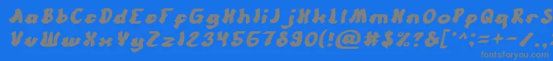 CartoonItalic Font – Gray Fonts on Blue Background