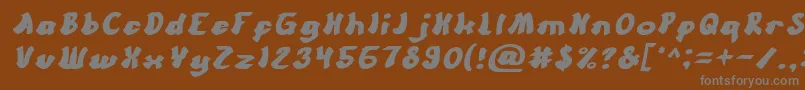 CartoonItalic-Schriftart – Graue Schriften auf braunem Hintergrund