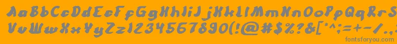 CartoonItalic-Schriftart – Graue Schriften auf orangefarbenem Hintergrund