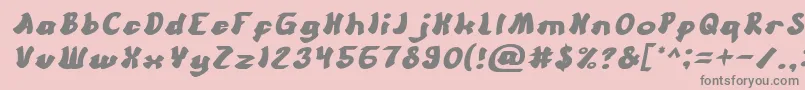 フォントCartoonItalic – ピンクの背景に灰色の文字