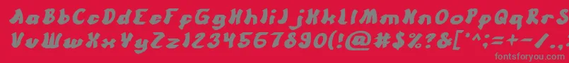 CartoonItalic Font – Gray Fonts on Red Background