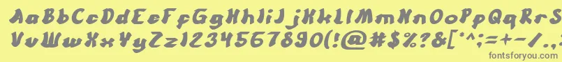 Fonte CartoonItalic – fontes cinzas em um fundo amarelo