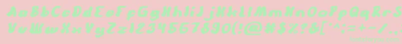 CartoonItalic Font – Green Fonts on Pink Background