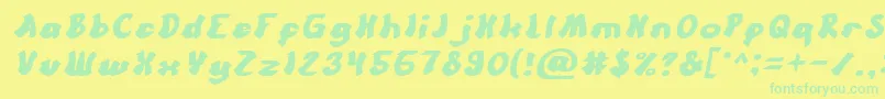 CartoonItalic Font – Green Fonts on Yellow Background