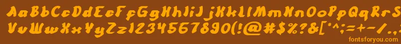 CartoonItalic Font – Orange Fonts on Brown Background