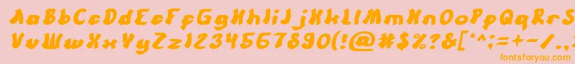 CartoonItalic Font – Orange Fonts on Pink Background