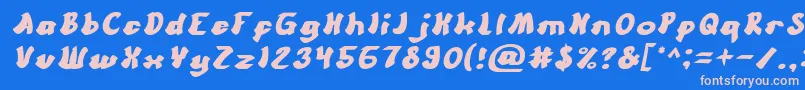 CartoonItalic Font – Pink Fonts on Blue Background