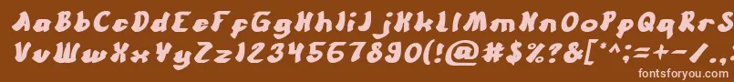 CartoonItalic Font – Pink Fonts on Brown Background