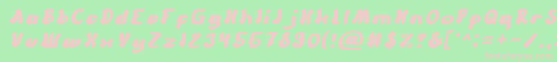 フォントCartoonItalic – 緑の背景にピンクのフォント