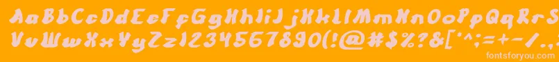 CartoonItalic Font – Pink Fonts on Orange Background