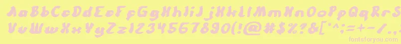 CartoonItalic Font – Pink Fonts on Yellow Background