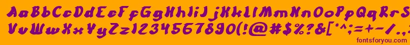 CartoonItalic Font – Purple Fonts on Orange Background