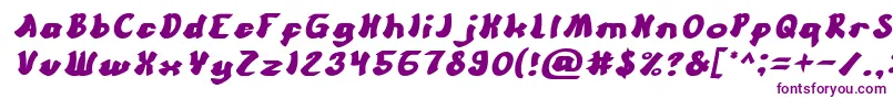 フォントCartoonItalic – 白い背景に紫のフォント