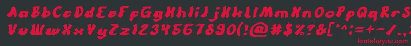 CartoonItalic Font – Red Fonts on Black Background