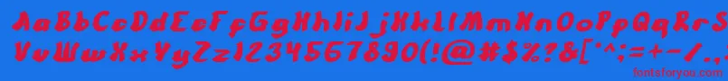 Fonte CartoonItalic – fontes vermelhas em um fundo azul