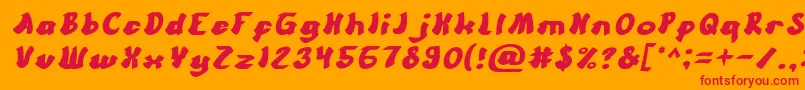 CartoonItalic Font – Red Fonts on Orange Background