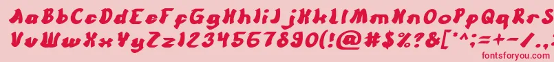 CartoonItalic Font – Red Fonts on Pink Background