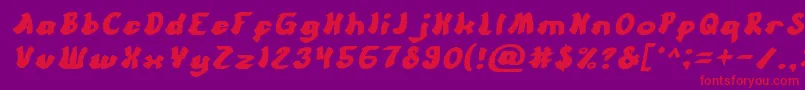 CartoonItalic Font – Red Fonts on Purple Background