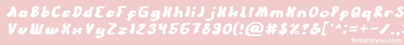 CartoonItalic Font – White Fonts on Pink Background