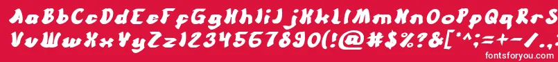 CartoonItalic Font – White Fonts on Red Background