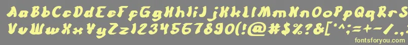 CartoonItalic Font – Yellow Fonts on Gray Background