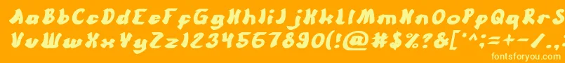 CartoonItalic Font – Yellow Fonts on Orange Background