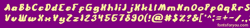 CartoonItalic Font – Yellow Fonts on Purple Background
