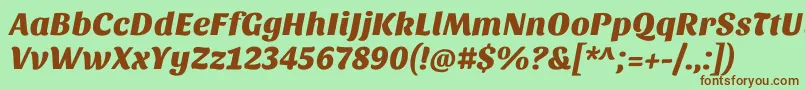 Sansitaone Font – Brown Fonts on Green Background