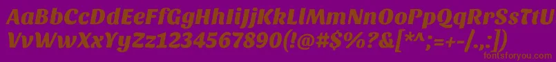 Sansitaone Font – Brown Fonts on Purple Background