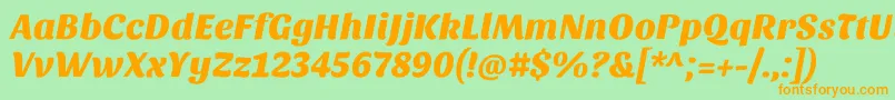 Sansitaone Font – Orange Fonts on Green Background