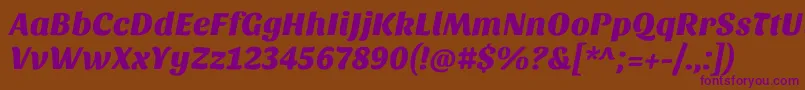 Sansitaone Font – Purple Fonts on Brown Background