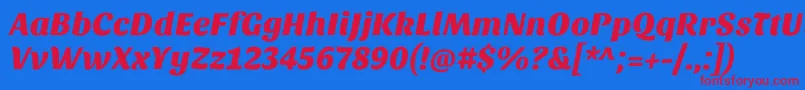 Sansitaone Font – Red Fonts on Blue Background