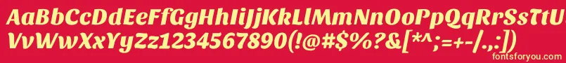 Sansitaone Font – Yellow Fonts on Red Background