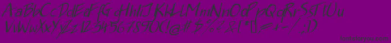 Jakob.KzItalic-fontti – mustat fontit violetilla taustalla