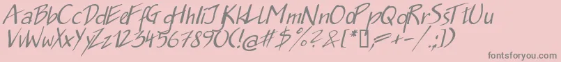 Jakob.KzItalic Font – Gray Fonts on Pink Background