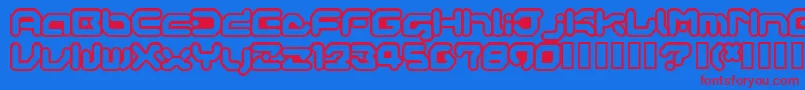 Gameg Font – Red Fonts on Blue Background