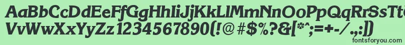 KorinthserialXboldItalic-fontti – mustat fontit vihreällä taustalla