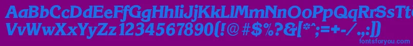 KorinthserialXboldItalic Font – Blue Fonts on Purple Background