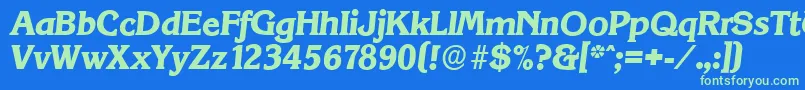 KorinthserialXboldItalic Font – Green Fonts on Blue Background