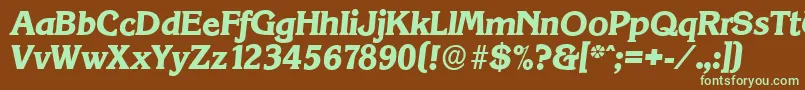 KorinthserialXboldItalic Font – Green Fonts on Brown Background