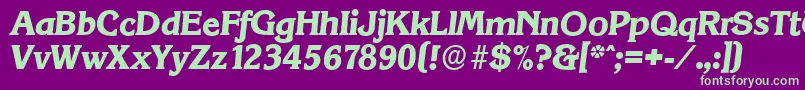 KorinthserialXboldItalic Font – Green Fonts on Purple Background