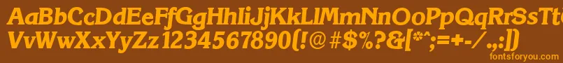 KorinthserialXboldItalic Font – Orange Fonts on Brown Background