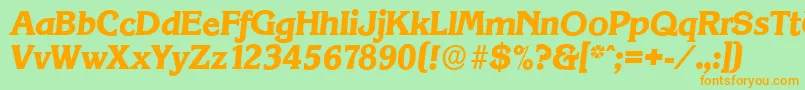 KorinthserialXboldItalic Font – Orange Fonts on Green Background