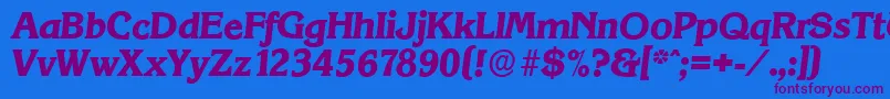 KorinthserialXboldItalic Font – Purple Fonts on Blue Background