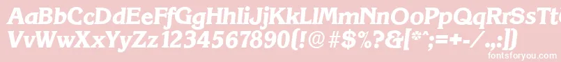 KorinthserialXboldItalic-fontti – valkoiset fontit vaaleanpunaisella taustalla