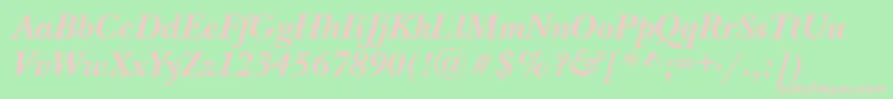 NewbaskervilleattBolditalic Font – Pink Fonts on Green Background