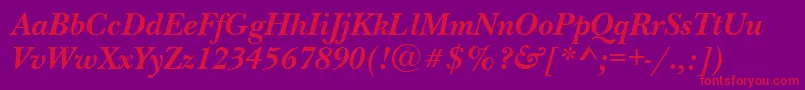 NewbaskervilleattBolditalic Font – Red Fonts on Purple Background