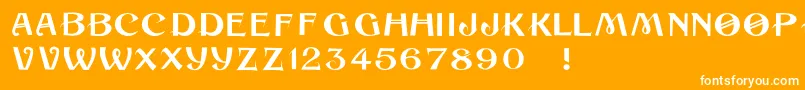 Cuban-Schriftart – Weiße Schriften auf orangefarbenem Hintergrund