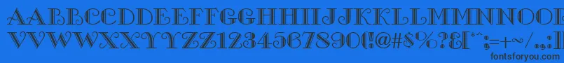GalleryRegular Font – Black Fonts on Blue Background